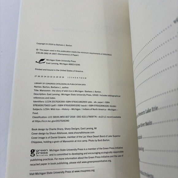 Manoomin: The Story of Wild Rice in Michigan by Barbara Barton Paperback - Picture 7 of 9